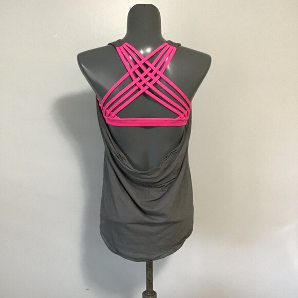 Lululemon Wild Tank Heathered Slate/Raspberry Glo Light Size 8 - Picture 4 of 12